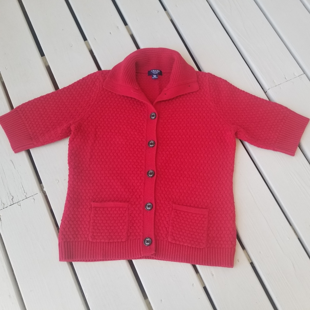 PXL Chaps by Ralph Lauren Red cardigan sweater